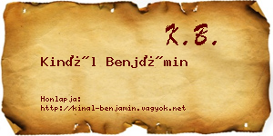 Kinál Benjámin névjegykártya